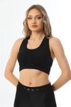 Siyah Push-up Toparlayıcı Yumuşak Penye Spor Bralet Rahat Südyen