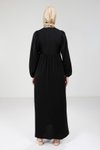 Siyah Robalı Tesettür Elbise