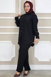 Siyah Taş Detaylı İkili Takım