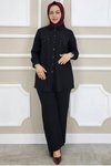 Siyah Taş Detaylı İkili Takım