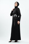 Siyah Taş Detaylı Tesettür Abiye Elbise