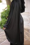 Siyah Zara Saten Abiye Elbise