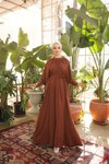 Taba Ankanoor Reglan Kol Büzgülü Elbise