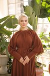 Taba Ankanoor Reglan Kol Büzgülü Elbise