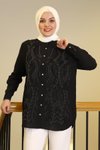 Siyah Uzun Kollu Talşı Gömlek