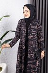 Vizon Yazılı Üçlü Tesettür Takım