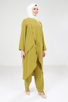 Yağ Yeşili Tunik Pantolon İkili Takım