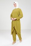 Yağ Yeşili Tunik Pantolon İkili Takım