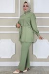 Yeşil Dantel Detaylı İkili Takım