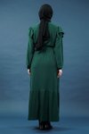 Yeşil Fırfırlı Tesettür Elbise