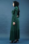 Yeşil Fırfırlı Tesettür Elbise