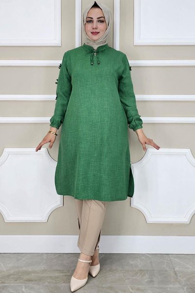 Benetton Shoulder to Sleeve Button Detail Tunic