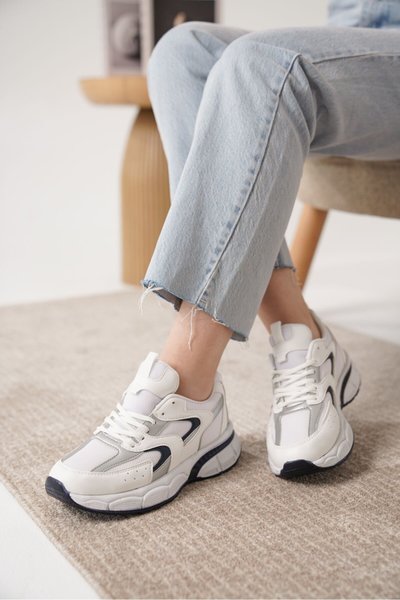 Beyaz Sameto Ortopedik Sneaker Spor Ayakkabı