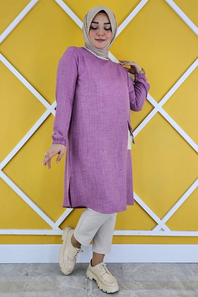 Gül Kurusu Cep Püskül Detaylı Tunik