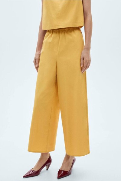 Hardal Rengi Pamuklu Culotte Pantolon