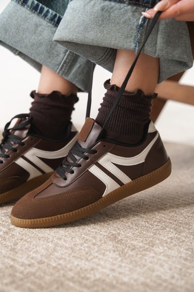Kahverengi Garantili Carina Ortopedik Sneaker Spor Ayakkabı