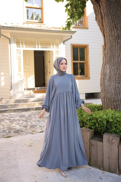 Smoked Ankanoor Balloon Sleeve Oversize Dress