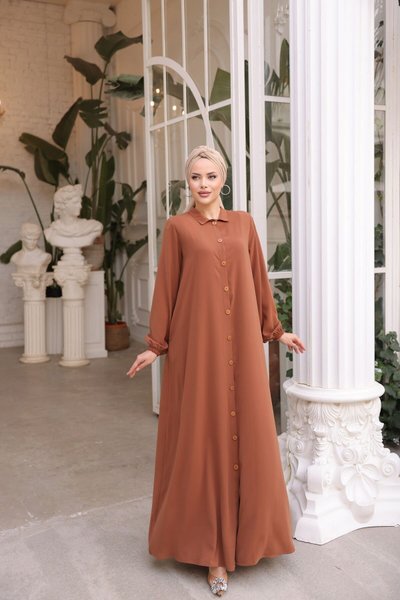 Taba Ankanoor Tam Boy Düğmeli Ferace