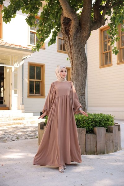 Vizon Ankanoor Balon Kollu Oversize Elbise
