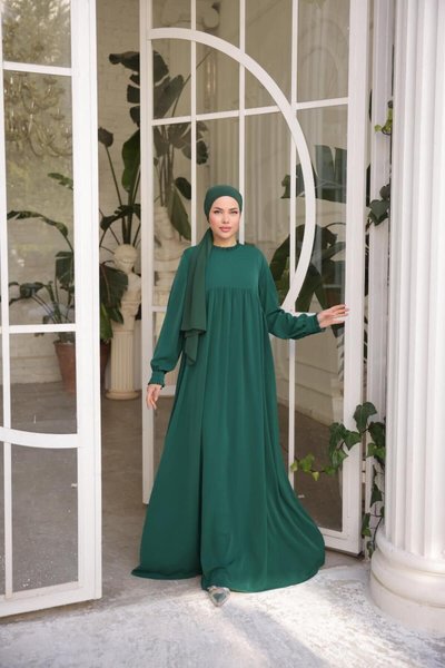 Zümrüt Ankanoor Fırfırlı Robalı Elbise