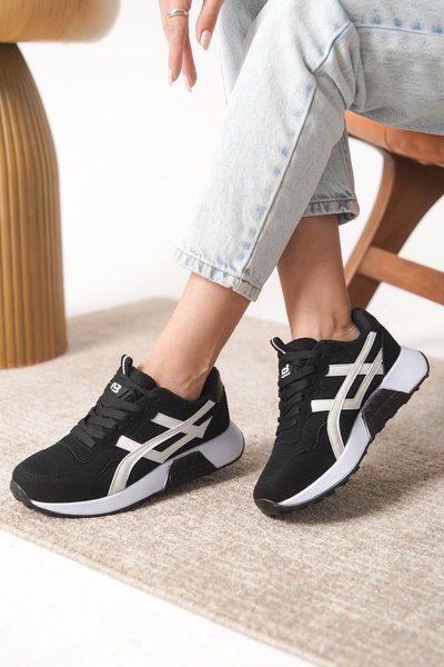 Siyah Beyaz Garantili Ortopedik Sneaker Spor Ayakkabı