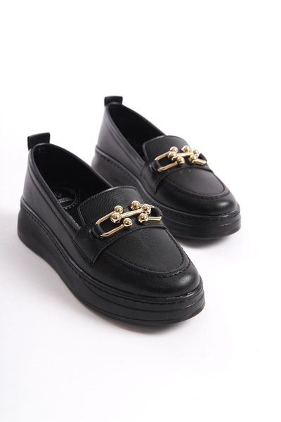 Siyah D602 Ortopedik Garantili Loafer Ayakkabı