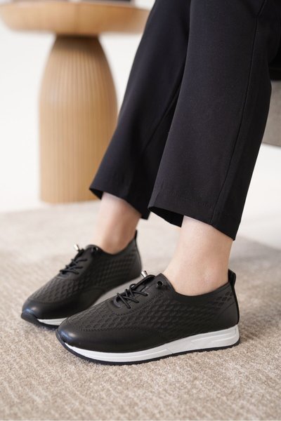 Black Orthopedic Sneaker Sports Shoe