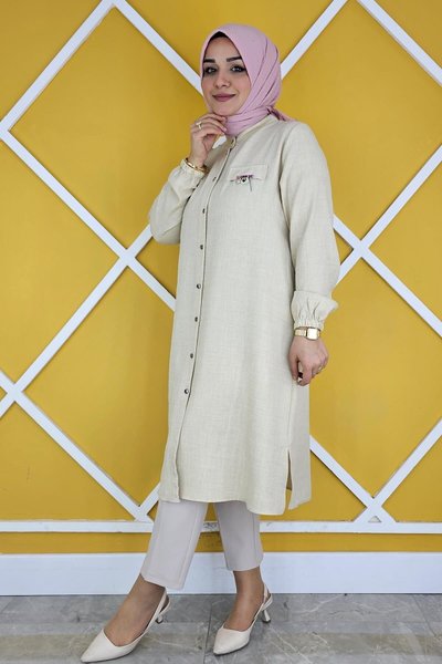 Taş Cebi Sallantı Aksesura Detaylı Tunik