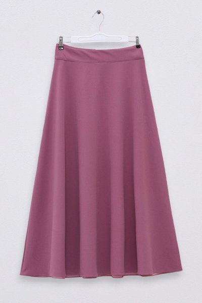 Vişne Uzun Fermuarlı Kloş Etek
