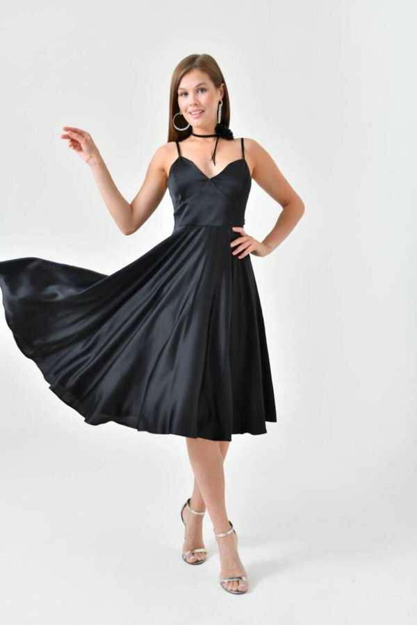 Black Satin Strappy Dress Summer Satin Spaghetti Strap Cowl Neck Backless  Midi Dresses for Women Elegant Tie Low Back Ruched Cocktail Dress Black at  Amazon Women's Clothing store