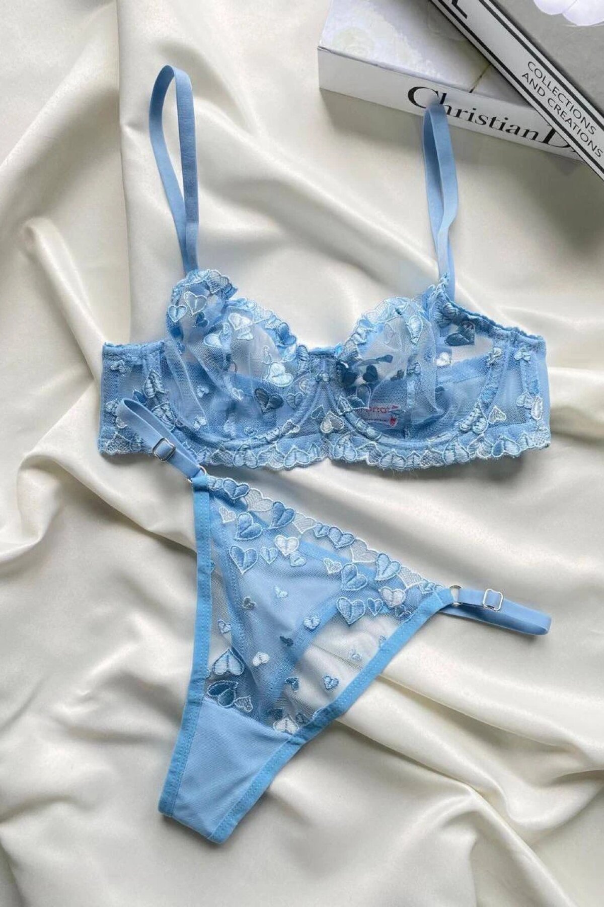 Bebe Mavi Hazel Dantel İşlemeli Bralet Takım - Luvita Co
