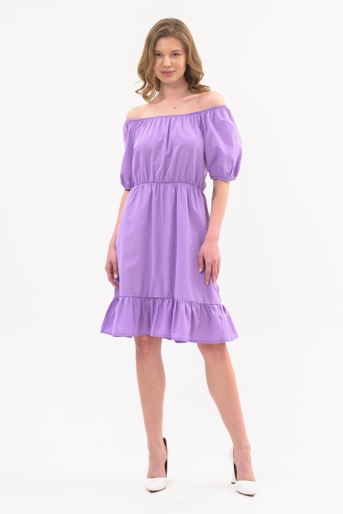 Lila Midi Elastic Waist Tery Cotton Dress - APSEN