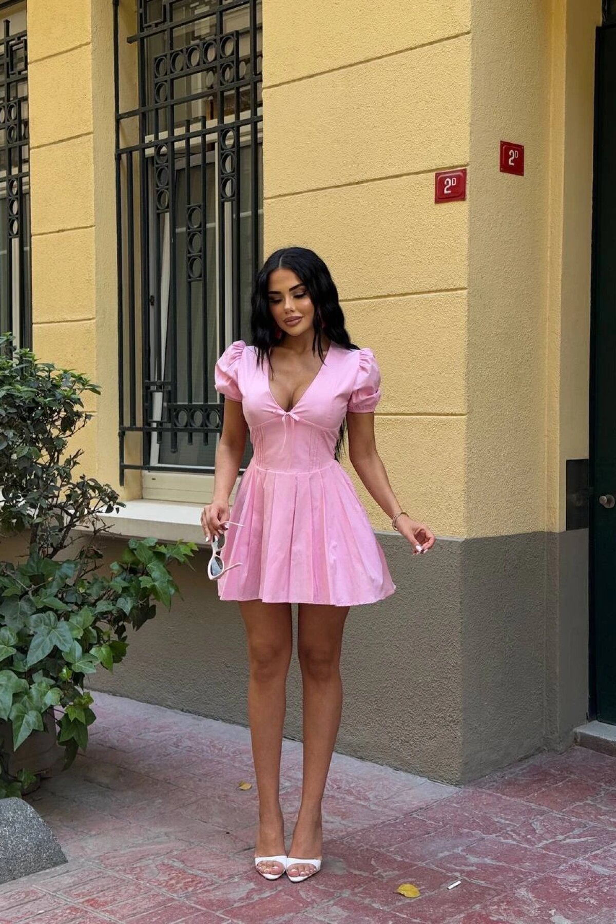 Pembe Mini Poplin Elbise - Luvita Co