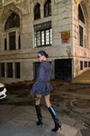 Acı Kahve Mini Meron Zebra Desen Gömlek Elbise
