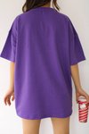 Açık Mor Pamuklu Unisex Oversize Basic T-shirt
