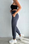 Antrasit Paça Pileli Modal Kumaş Rahat Kalıp Pantolon