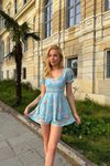 Bebe Mavi Mini Şortlu Çiçek Desen Elbise