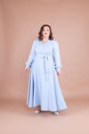 Bebe Mavi Uzun Büyük Beden Tesettür Elbise