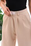 Bej Cırt Kapama Bol Paça Palazzo Pantolon