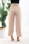 Bej Cırt Kapama Bol Paça Palazzo Pantolon