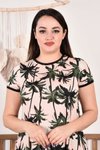 Bej Midi Bisiklet Yaka Asimetrik Elbise