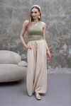 Bej Modal Kumaş Etek Pantolon