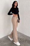 Bej Modal Kumaş Fitilli Şardonlu Kışlık Pantolon