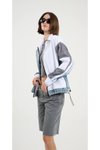 Beyaz File Detay Şerit Ceket