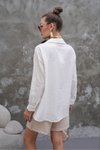Beyaz Kolları Fisto Detaylı Gömlek