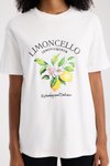 Beyaz Limon Baskılı Oversize T-shirt