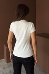 Beyaz Pat Detaylı Fit Tshirt