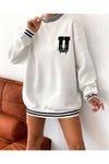 Beyaz Unisex Oversize Sweatshirt
