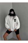 Beyaz Unisex Oversize Sweatshirt