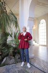 Bordo Beli Büzgülü Lastikli Kimono Tunik